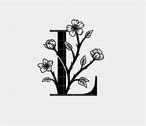Letter L Svg Floral Letter Svg Floral Monogram Character Floral
