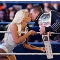 WWE Superstar The Miz (Mike Mizanin) kissing his wife Maryse Ouellet ...