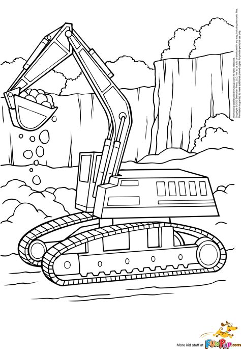 Excavator Coloring Pages To Print Printable Color