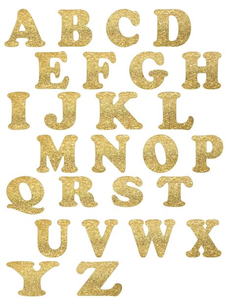 Gold Glitter Alphabet Letters Die Cut Letters 26 Letters