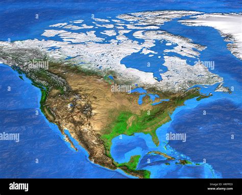 Detailed Satellite View Of The Earth And Its Landforms North America