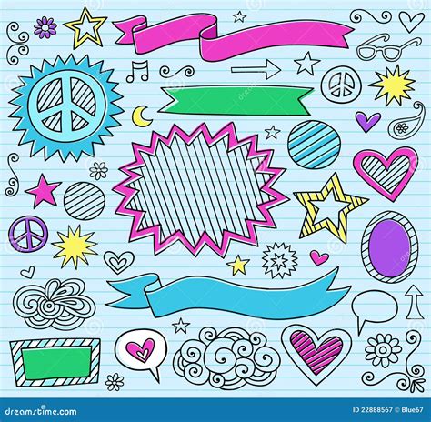 Marker Notebook Doodles Vector Illustration Royalty Free Stock