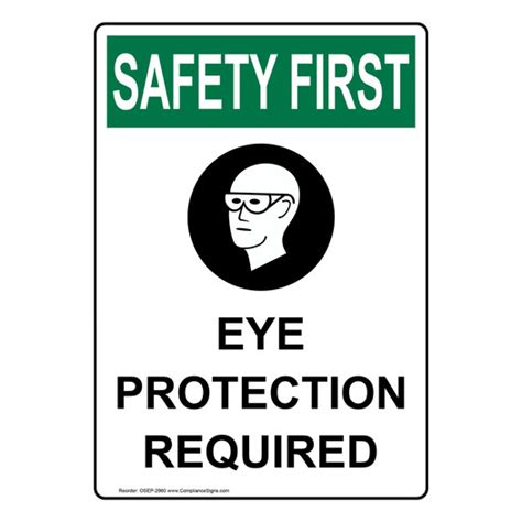 Eye Protection Required Osha Safety Sign 6 Sizes