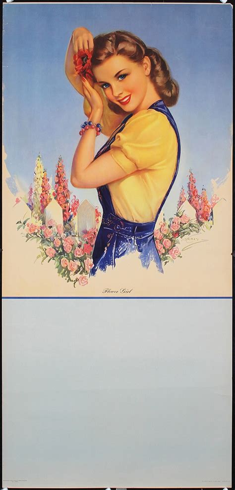 Sold Price Original 1930s40s Flower Girl Pin Up Poster