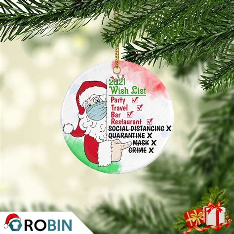 Santa Wish List Christmas 2021 Decoration Ornament Robinplacefabrics