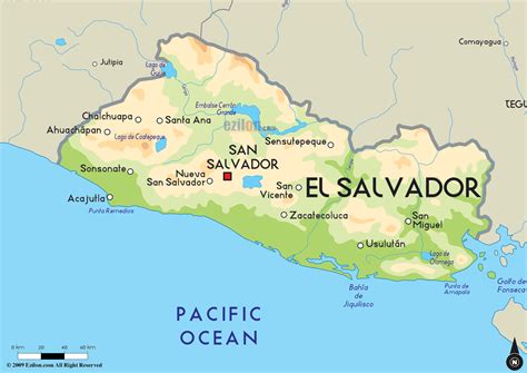 El Salvador Map And El Salvador Satellite Images