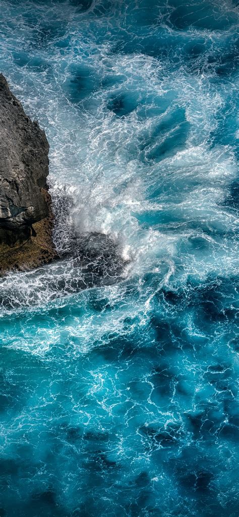 蓝色的大海，波浪，水花，珀尼达岛 1242x2688 Iphone 11 Proxs Max 壁纸，图片，背景，照片