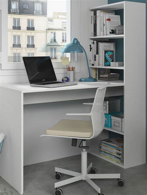 Modern study table with bookshelf 15001500 little office for study desk with bookshelf view photo 1 of 15. Corner Computer Desk White Study Table Bookcase Storage ...