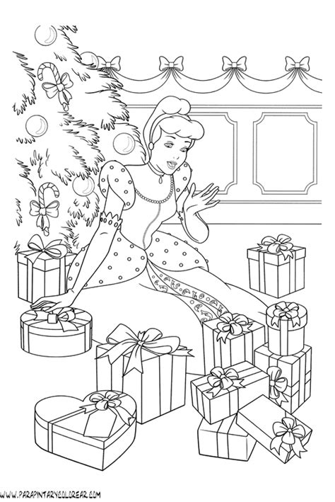 Free Cinderella Christmas Coloring Pages