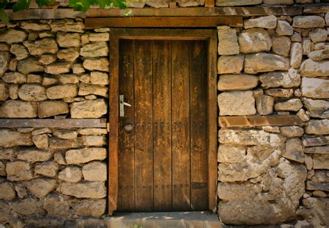 Wallpaper Stone Wall Door Wood Window Facade 3334x2313 925997