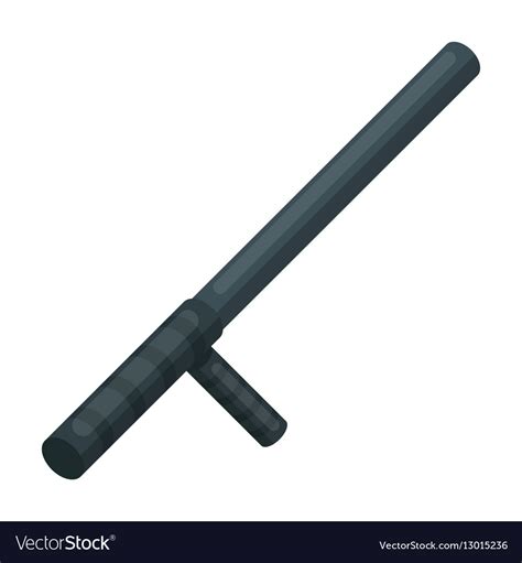 Police Baton Icon In Cartoon Style Isolated On Vector Image