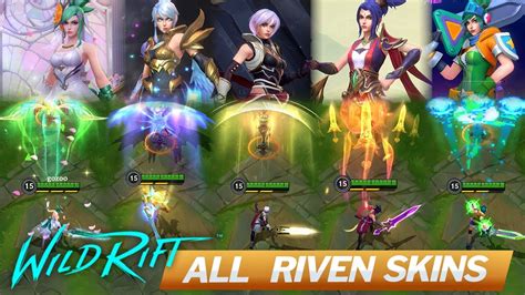 All Riven Skins Comparison Wild Rift Crystal Rose Arcade Sentinel
