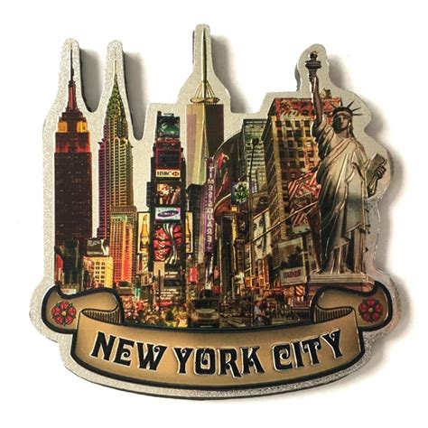 Magnet New York Monuments Métallisé All In Usa