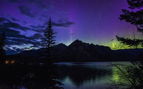 Fonds Décran Belle Nuit Parc National Banff Alberta Canada Lac