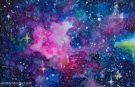 Watercolor Galaxy Painting By Kenna Reid Nebula Painting Painting
