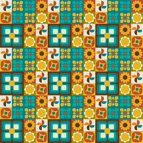 Retro Floral Geometric Seamless Pattern 1156912 Vector Art At Vecteezy