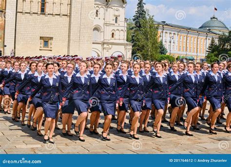 Girls Cadets Of The Military University And Volsky Military Institute Of Material Support Named