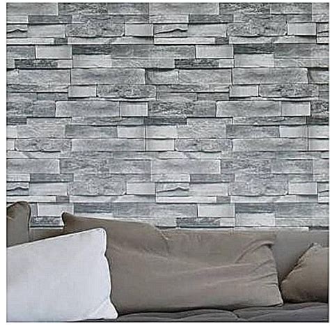 Generic 3d Wallpaper Brick Design Whiterosy Wallpapers Grey Price