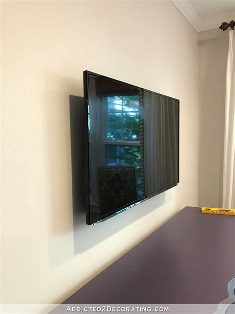 Custom Diy Frame For Wall Mounted Tv Finished Addicted 2 Decorating®