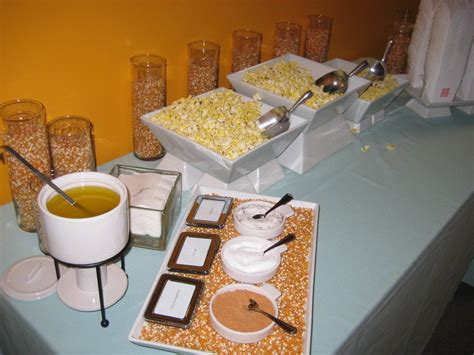 Popcorn Station With Clarified Butter And Seasoned Salts Party