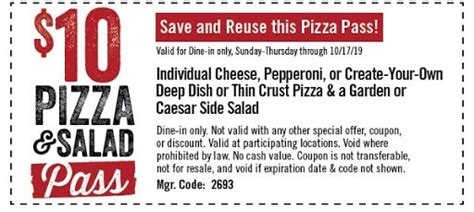 Uno Pizzeria And Grill Promotions Buy One Pizza Get One Free Coupon