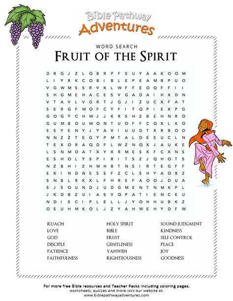 Bible Word Search Fruit Of The Spirit With Images Bible Word Searches