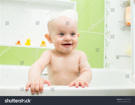 Happy Baby Boy Taking Bath Stock Photo 194225798 Shutterstock