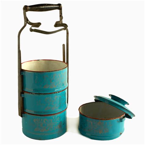 Turquoise Enamel Tiffin Carrier | Shop