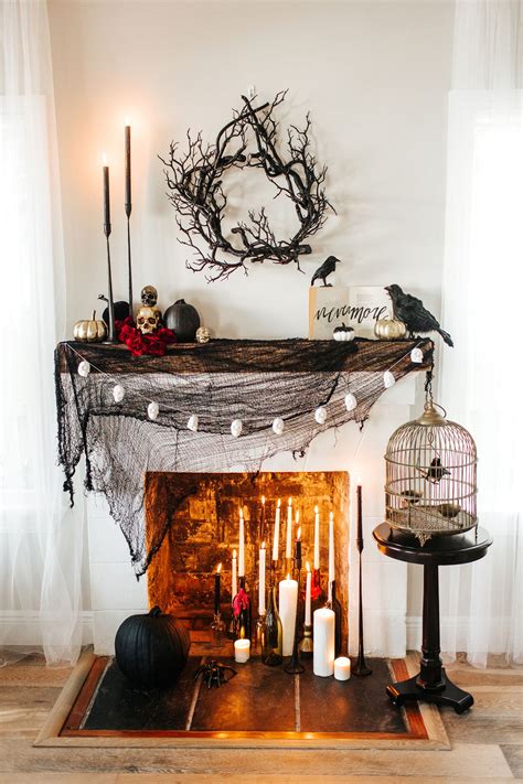 Your Halloween Mantel 3 Ways Modern Glam Goth And Classic Halloween