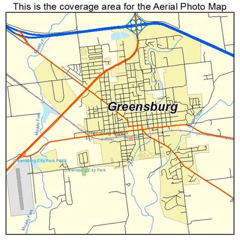 Aerial Photography Map Of Greensburg In Indiana