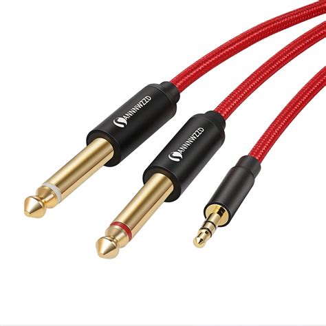 Audio Cable 35mm To Double 635mm Aux Cable 2 Mono 65 Jack To 35