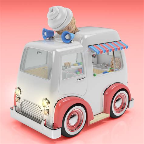 Cartoon Style Ice Cream 3d Model