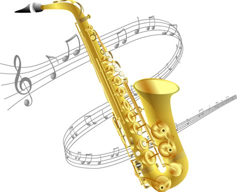 Onlinelabels Clip Art Saxophone With Music Background