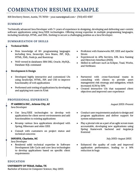 combination resume template and examples 2023