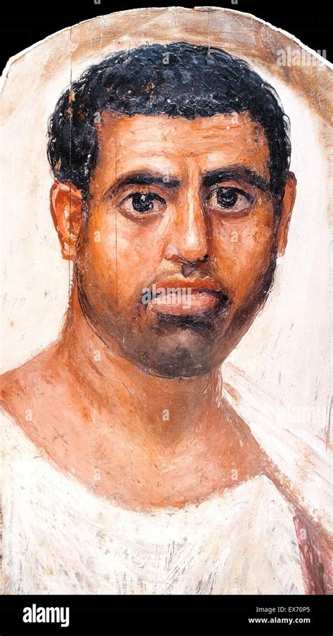 Roman Egyptian Encaustic Mummy Portrait Of A Young Man From Hawara