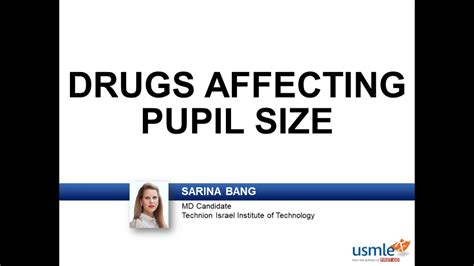 Usmle Rx Express Video Of The Week Drugs Affecting Pupil Size Youtube