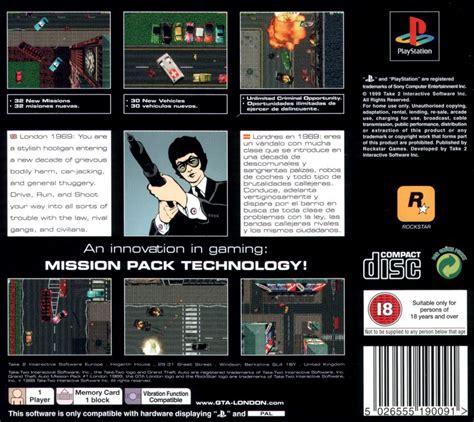 Grand Theft Auto Mission Pack 1 London 1969 1999 Box Cover Art