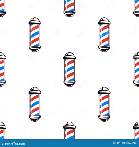 Colorful Seamless Pattern With Barber Poles Vintage Vector