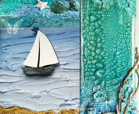Kava Craft Altered Mixed Media Canvas ‘sea