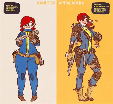 Fallout 76 Before And After Kite The Engineer Fallout Funny Fallout