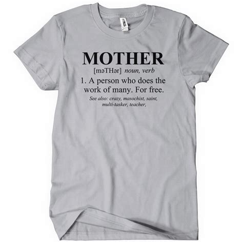 Mother Defined Mothers Day T Shirt Funny Textual Tees