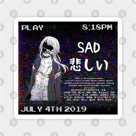 Sad Vhs Sad Japanese Anime Aesthetic Anime Magnet Teepublic