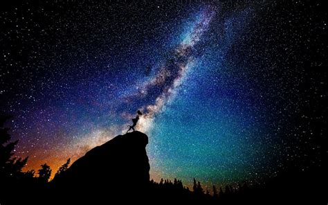 Fondos De Pantalla Paisaje Noche Galaxia Naturaleza Cielo