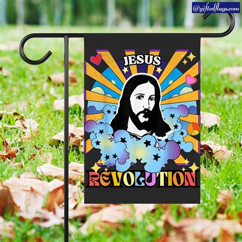 Jesus Revolution Bible Verse Christian Church Rainbow Garden Flag
