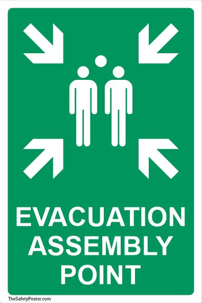 Evacuation Assembly Point Sign Emergency Evacuation Assembly Point
