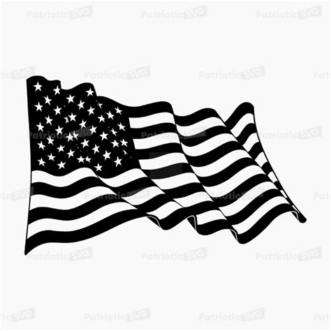 Waving American Flag Patriotic Svg