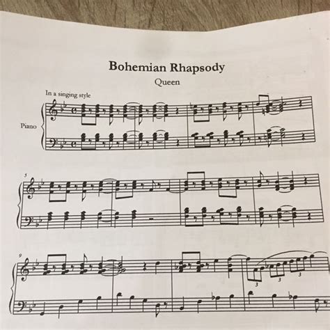 This song was once the soundtrack of the film wayne's world. Queen Bohemian Rhapsody On Piano