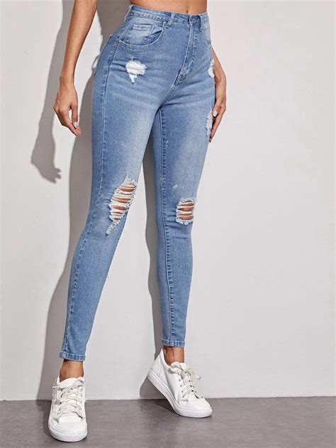 Koop Nu Gegarandeerd Tevreden Dames Kleren Dames Denim Dames Jeans Vlak Jeans Knoop Zak Online