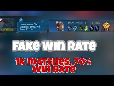 Fake Win Rate Prank K Matches Win Rate Mlbb Youtube