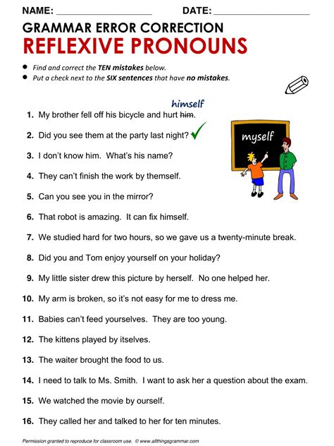 Pronoun Sentence Worksheet